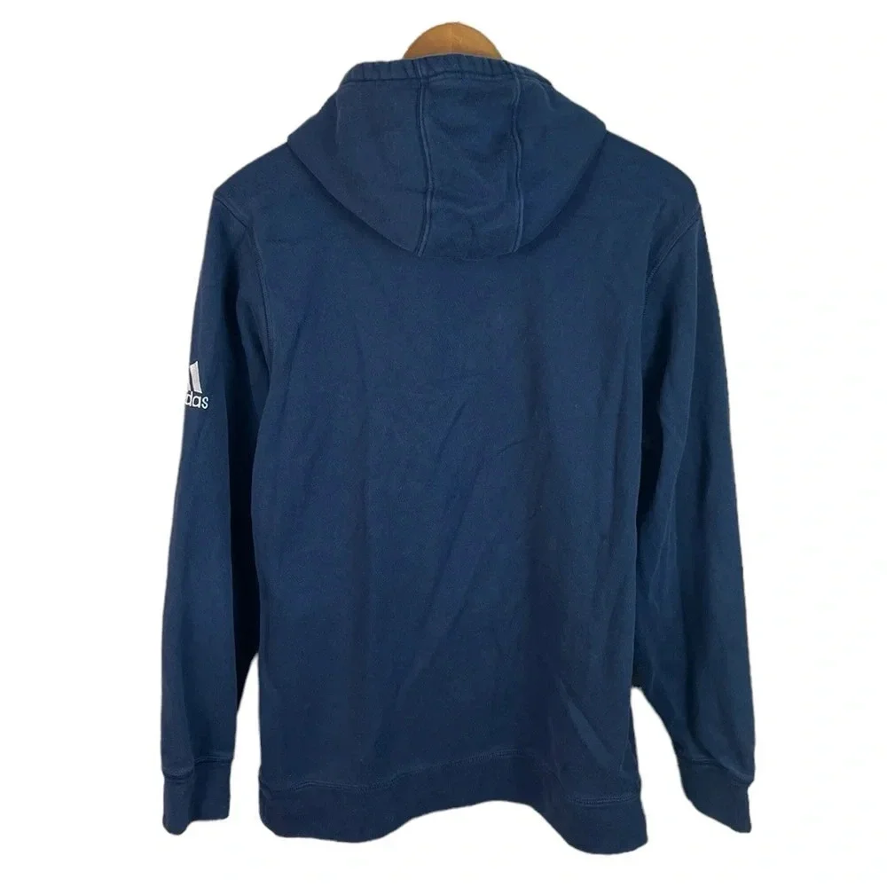 B13 Mens Adidas 3 Stripe Brand Athletic Hoodie Pullover Gym Sweatshirt M
